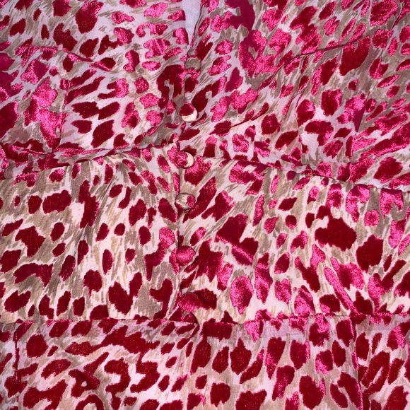 French Connection Red and Pink Long Sleeve Dress - Picture 8 of 12